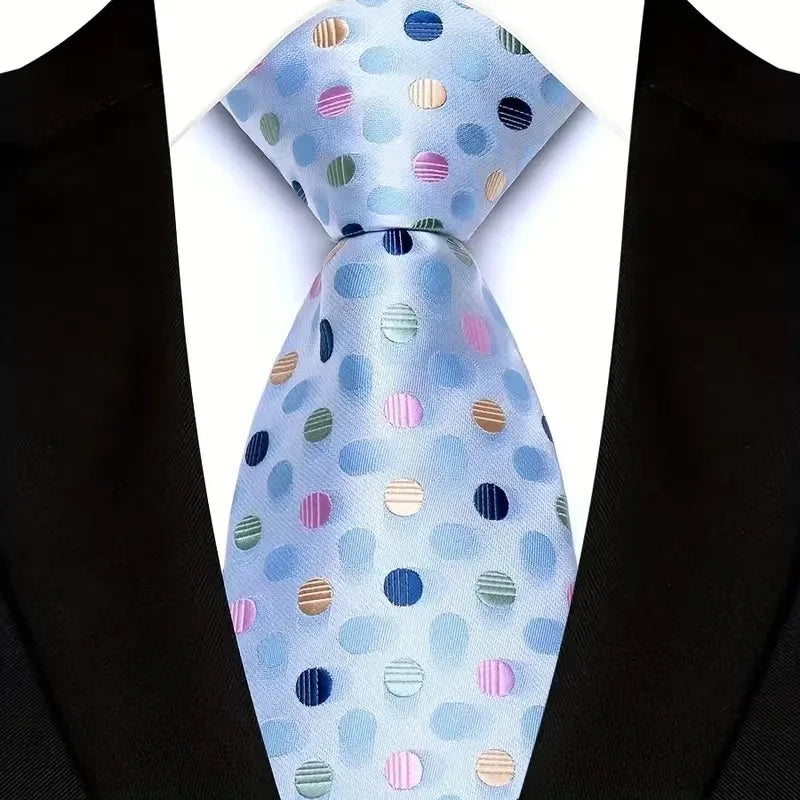 Gravata Masculina Clássica 8cm Jacquard — Estampas Xadrez, Listrada e Floral | Elegante para Casamento, Festa e Social | 41 Cores Disponíveis