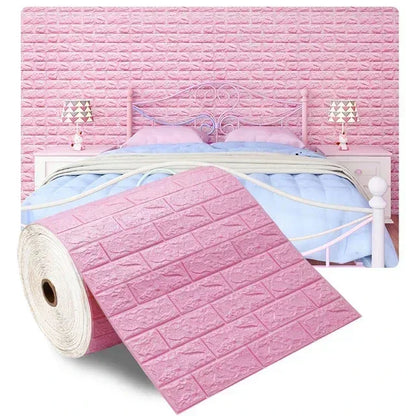 Papel de Parede 3D Autoadesivo Impermeável Estilo Tijolinho — Adesivo Decorativo para Sala, Quarto e Quarto Infantil 70cm X 1m