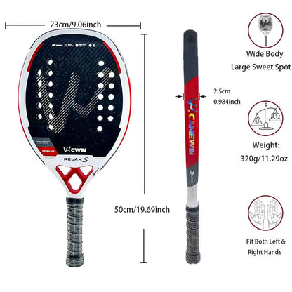 Raquete Profissional Beach Tennis Cwin Carbono 3k — Potência, Controle e Performance Premium