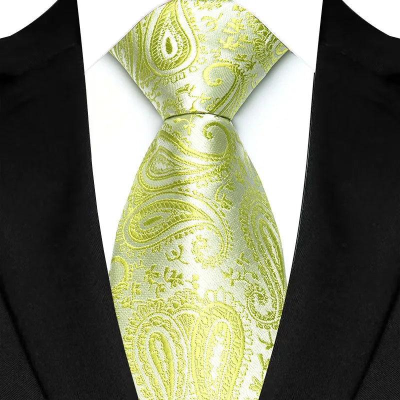 Gravata Masculina Clássica 8cm Jacquard — Estampas Xadrez, Listrada e Floral | Elegante para Casamento, Festa e Social | 41 Cores Disponíveis