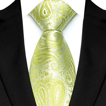 Gravata Masculina Clássica 8cm Jacquard — Estampas Xadrez, Listrada e Floral | Elegante para Casamento, Festa e Social | 41 Cores Disponíveis