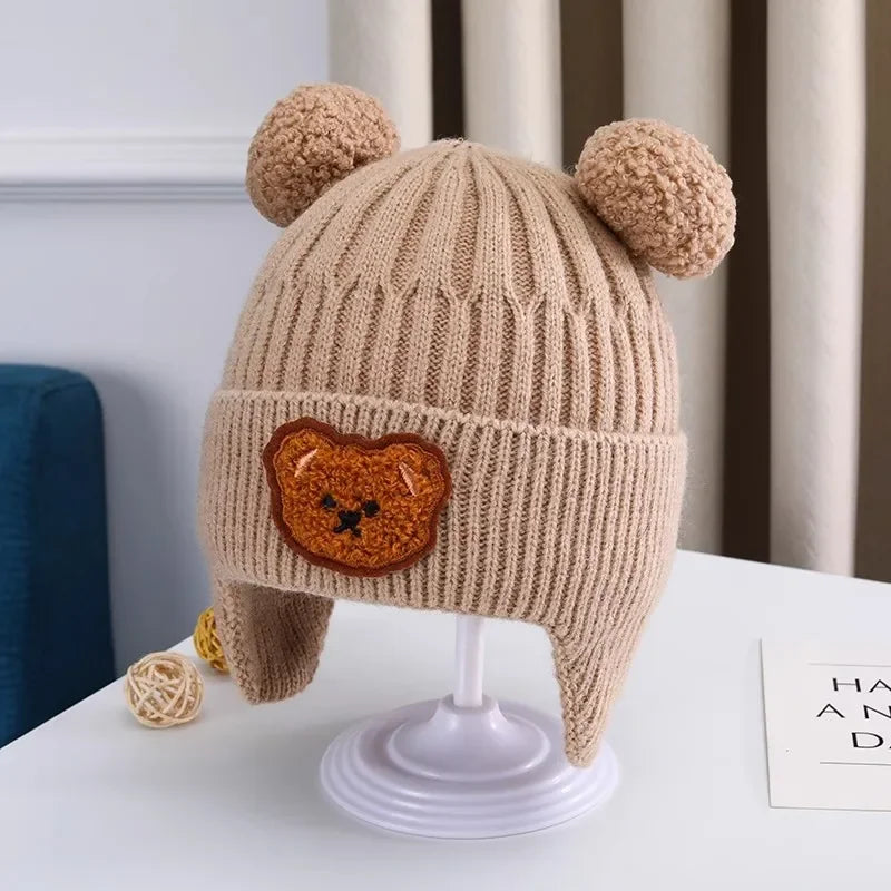 Touca Infantil de Inverno com Orelhinhas de Ursinho — Gorro Quentinho, Fofo e Super Confortável para Bebês