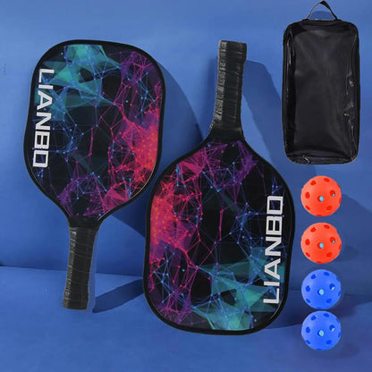 Kit Pickleball com 2 Raquetes e 4 Bolinhas — Leve e Resistente.