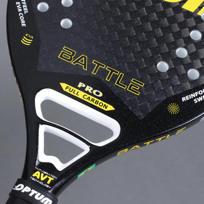 Raquete Profissional OPTUM BATTLE CARBONO 12K — Fibra de Carbono com Superfície Rugosa e Capa Premium