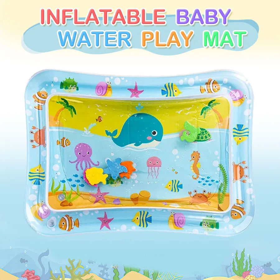 Tapete Inflável com Água para Bebês – Brinquedo Sensorial Educativo para Tummy Time e Desenvolvimento Infantil