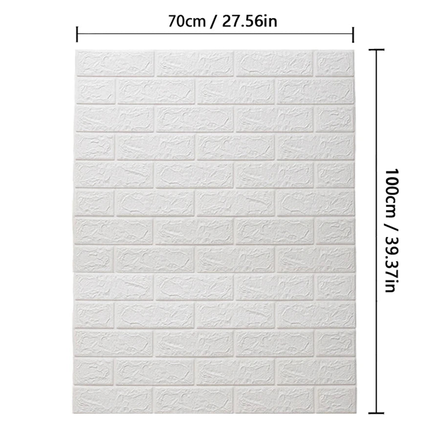 Papel de Parede 3D Autoadesivo Impermeável Estilo Tijolinho — Adesivo Decorativo para Sala, Quarto e Quarto Infantil 70cm X 1m