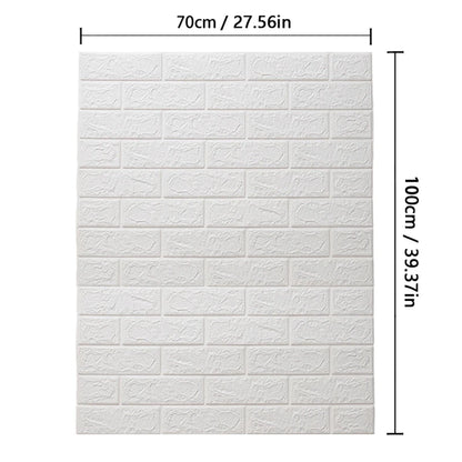 Papel de Parede 3D Autoadesivo Impermeável Estilo Tijolinho — Adesivo Decorativo para Sala, Quarto e Quarto Infantil 70cm X 1m