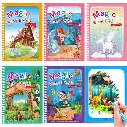 Livro Mágico de Desenho com Água — Diversão Educativa Sem Sujeira!