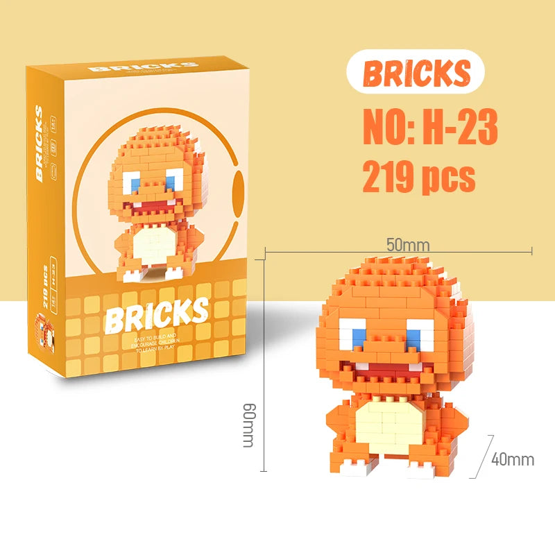 Blocos de Montar Pokémon, Pikachu e Charizard — Mini Figuras de Ação Divertidas para Crianças e Presentes de Aniversário