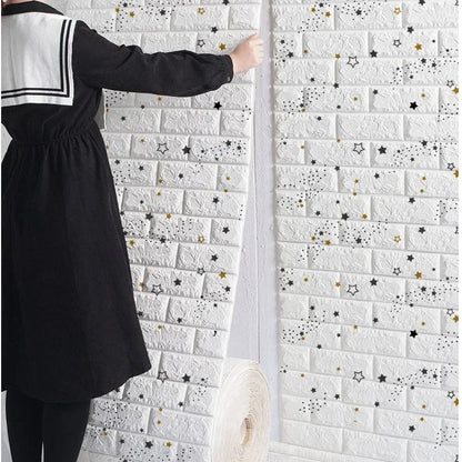 Papel de Parede 3D Autoadesivo Impermeável Estilo Tijolinho — Adesivo Decorativo para Sala, Quarto e Quarto Infantil 70cm X 1m