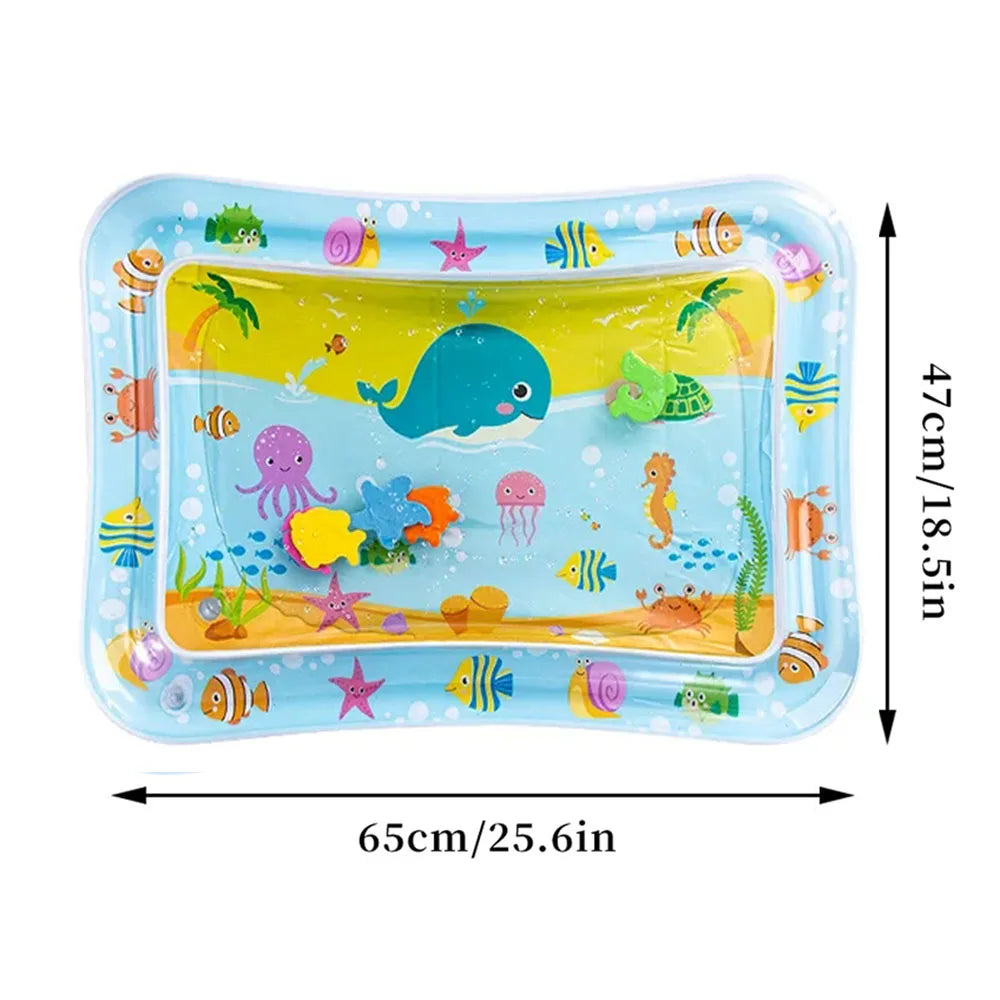 Tapete Inflável com Água para Bebês – Brinquedo Sensorial Educativo para Tummy Time e Desenvolvimento Infantil
