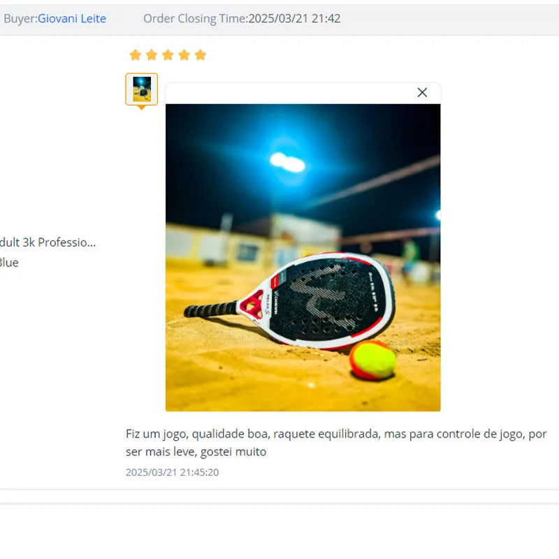 Raquete Profissional Beach Tennis Cwin Carbono 3k — Potência, Controle e Performance Premium