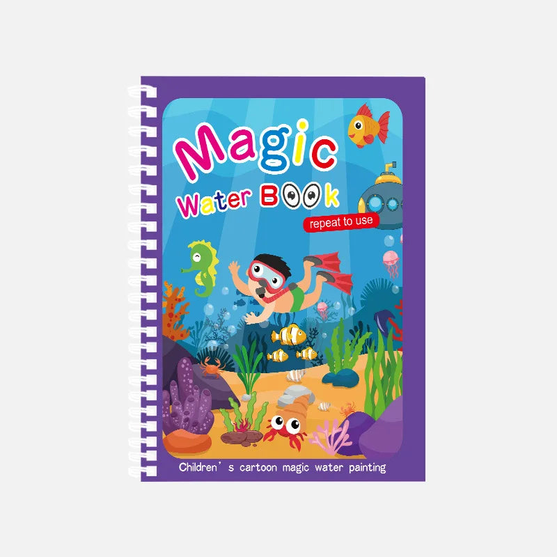 Livro Mágico de Desenho com Água — Diversão Educativa Sem Sujeira!