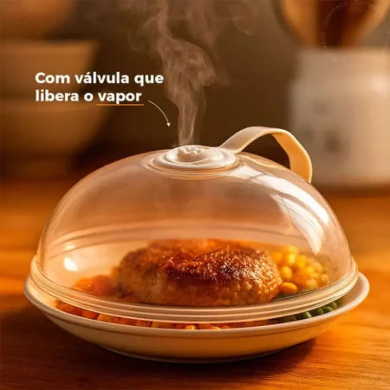 Tampa Anti-respingos para Micro-ondas com Saída de Vapor
