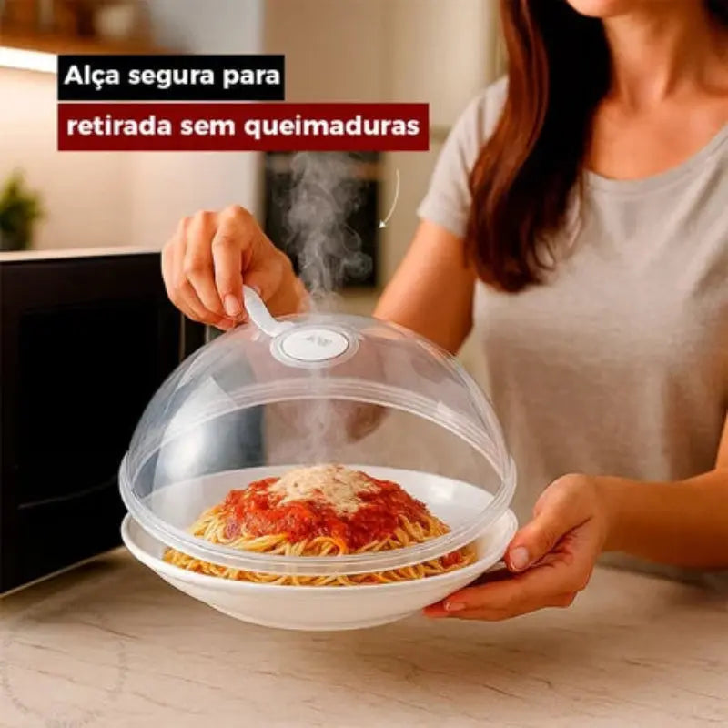 Tampa Anti-respingos para Micro-ondas com Saída de Vapor