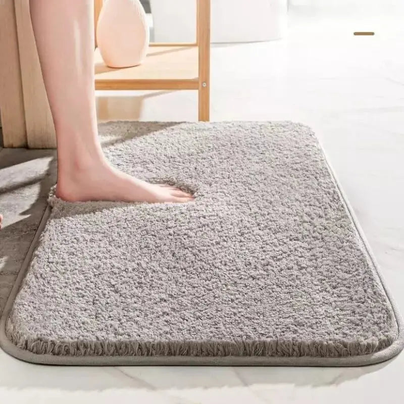 Tapete de Banho de Fibra de Felpa Super Grosso e Confortável - Absorvente e Antiderrapante
