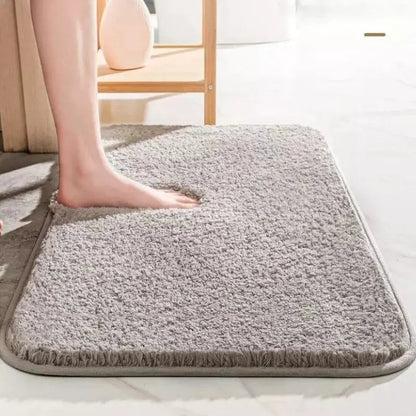 Tapete de Banho de Fibra de Felpa Super Grosso e Confortável - Absorvente e Antiderrapante