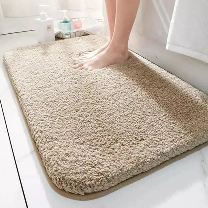 Tapete de Banho de Fibra de Felpa Super Grosso e Confortável - Absorvente e Antiderrapante