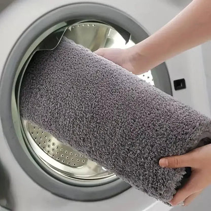 Tapete de Banho de Fibra de Felpa Super Grosso e Confortável - Absorvente e Antiderrapante